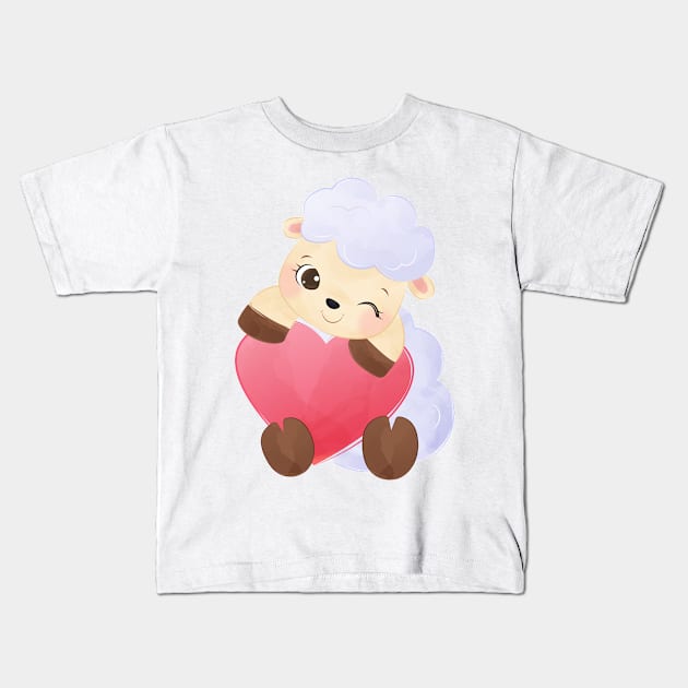 love sheep Kids T-Shirt by O2Graphic